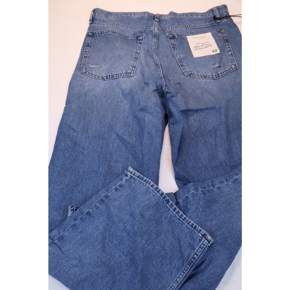 NEW Rag & Bone Shannon Relaxed Straight Jeans Women's Blue Distressed Size 32 - Picture 3 of 7
